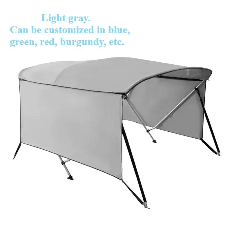 4 Bow Bimini Top Boat Canopy Bimini Top Aluminum Tube Add Sidewalls Sun Shade for Boats Customized Size