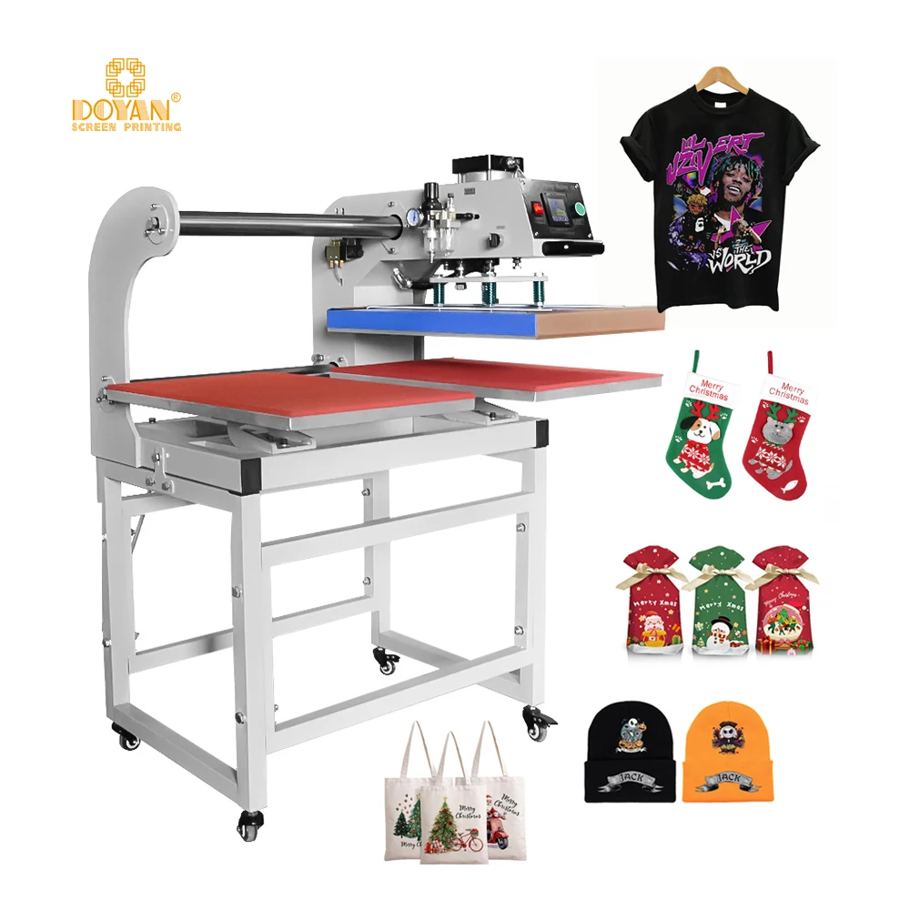 

Large Format 40x60 cm Sublimation T-Shirt Transfer Double-Station Pneumatic Heat Press Machine Flatbed Printer New Up-Slided