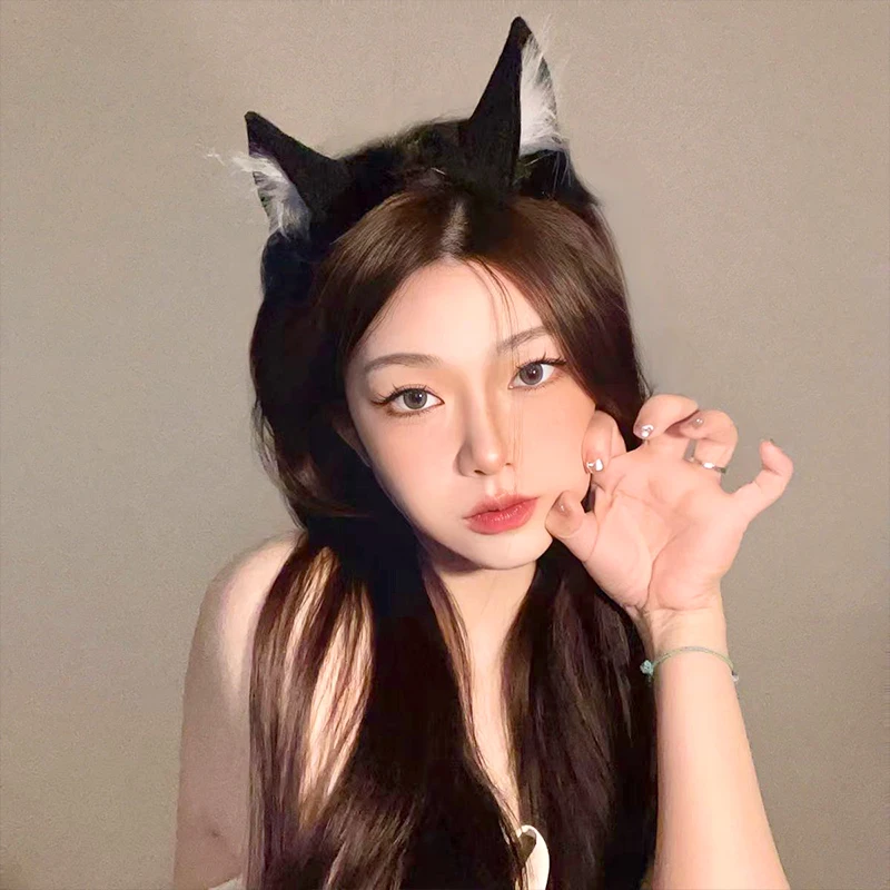 1pc Costume Dress Up Women Hair Band Cat Ears Headband Funny Girls Cosplay Halloween Cosplay Cute Hair Accessories