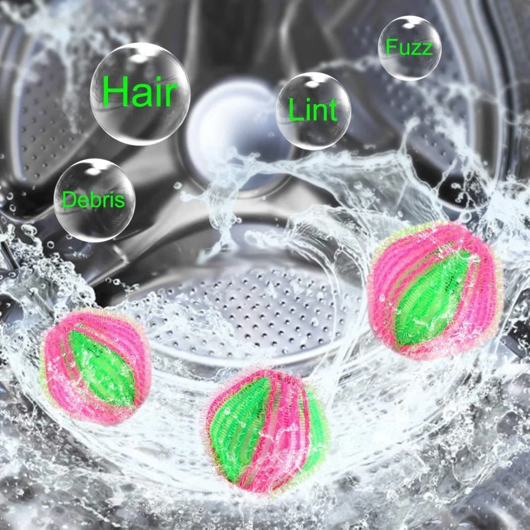 Bola cuci penghilang bulu mesin cuci 6/12 buah bola pembersih bulu penangkap serat bola cucian koleksi kotor dapat digunakan kembali