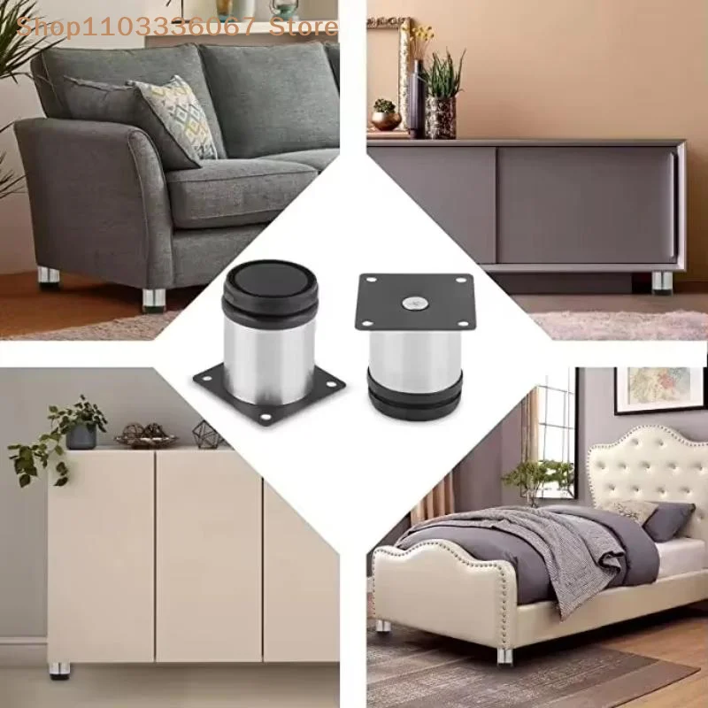 【HLS】6-20CM Height Adjustable Furniture Legs Stainless Steel Easy to Install for Cabinet Cupboard Table Sofa Replacement