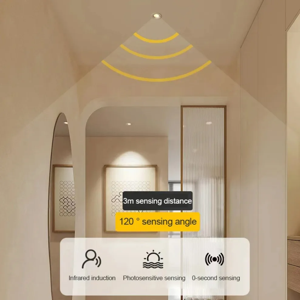 Embedded PIR Motion Sensor Spotlight COB Downlight Infrared induction For Entrance Corridor Aisle Living Room Indoor lighting