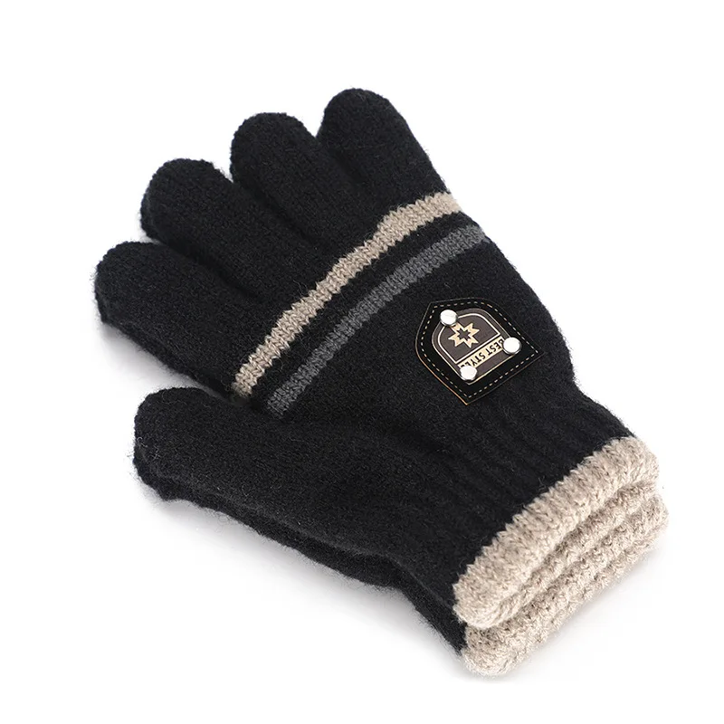 Gants d\'hiver pour enfants, Double laine intérieure, pour garçons et filles, résistants au froid, doux, chauds, épais, élastiques, pour voyager,