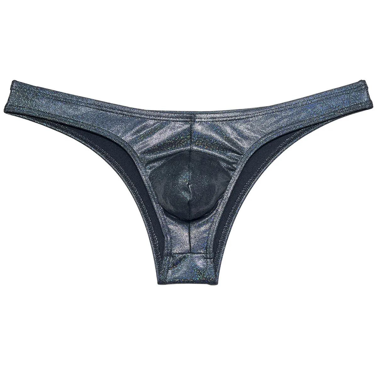 Mens Cheeky Swim Bikini Briefs Low-rise Tongs Half Hip Brazilian Underwear Glossy Breathable Quick-dry Panties Lingerie