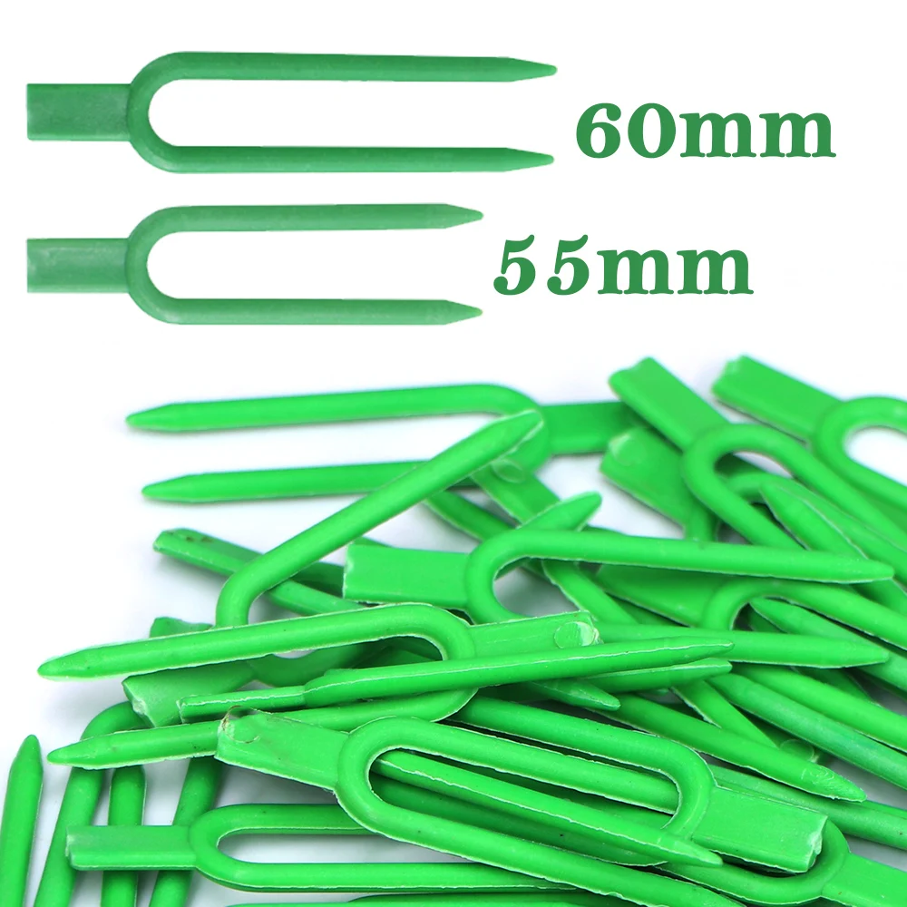 200pcs 48/55mm Garden Planting Fork Stolon Fixator Strawberry Watermelon Vine Pressing Device Fastening Fixture Plant Clamp Clip