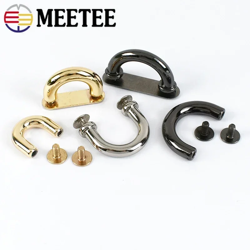 5Pcs Meetee 9-20mm Metal Bag Arch Bridge Buckle D Ring Handbag Strap Connector Clasp Decoration Hook DIY Hardware Accessories