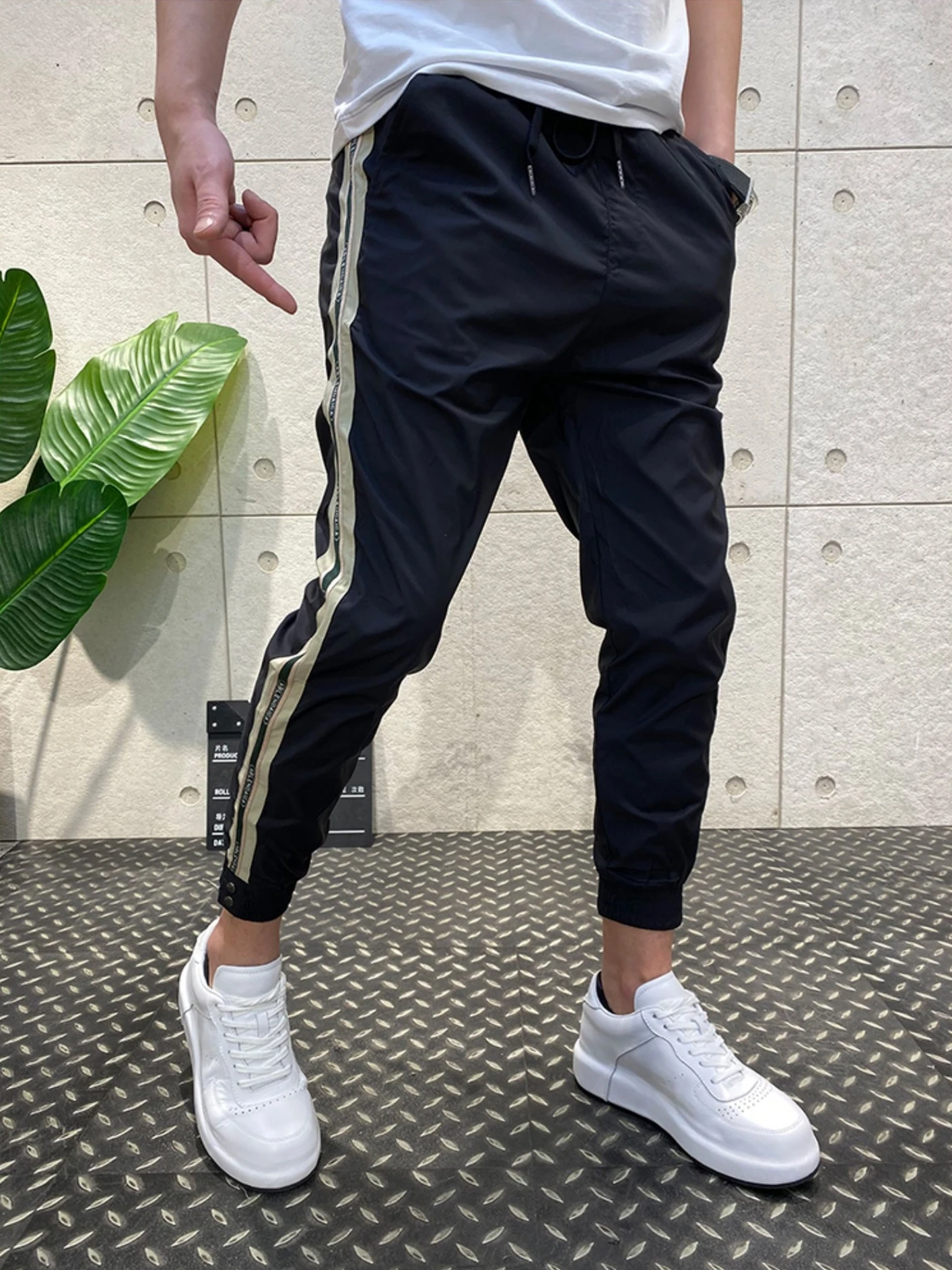 

Casual Striped Men's Harem Pants Spring Autumn Season Versatile Sports Trousers Trendy Bunching Youthful Vitali Sle All-S...