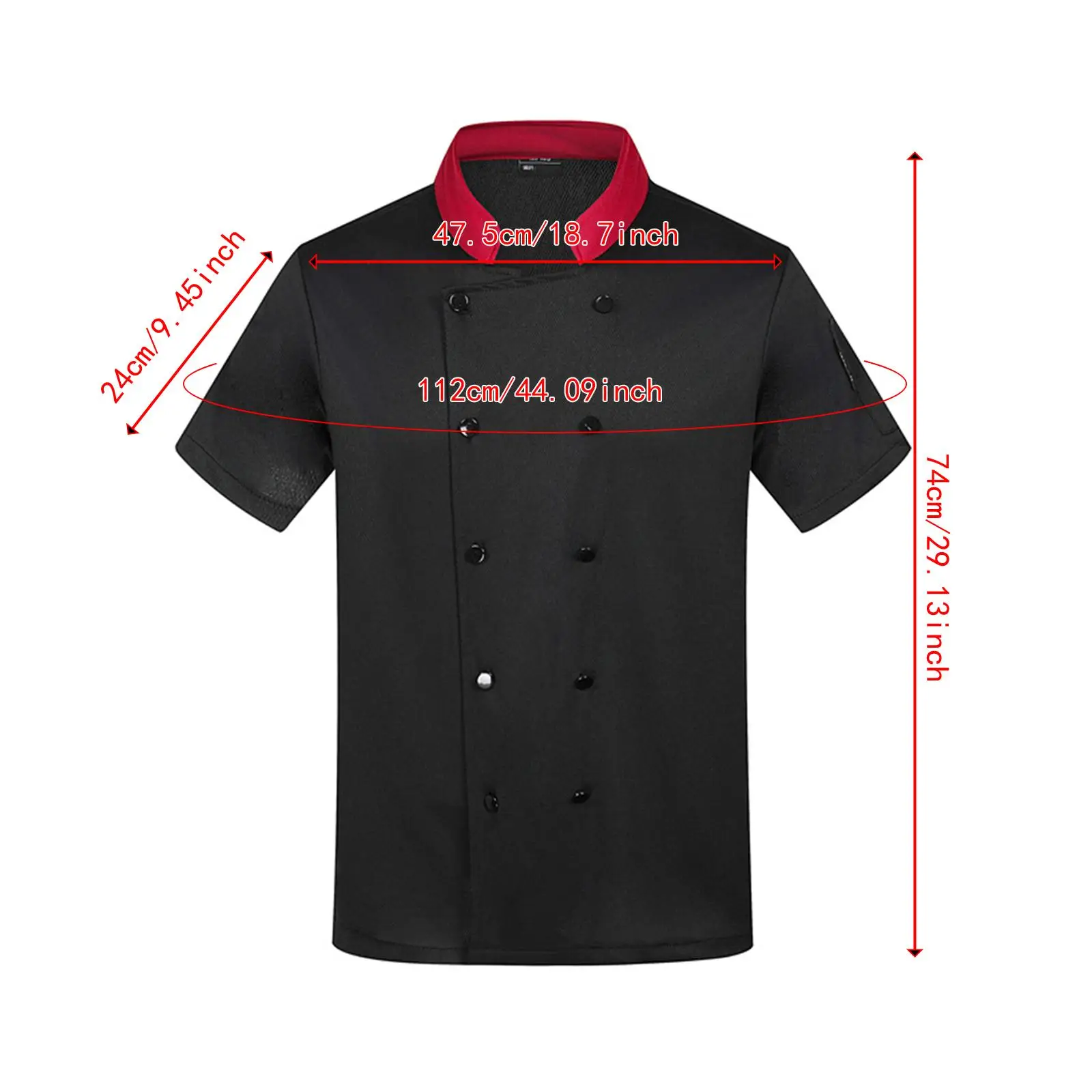 ユニセックスシェフ制服ジャケット半袖夏作業服ウェイターウェイトレスサーバーバーシャ​​ツケータリングベーキングパブカフェ