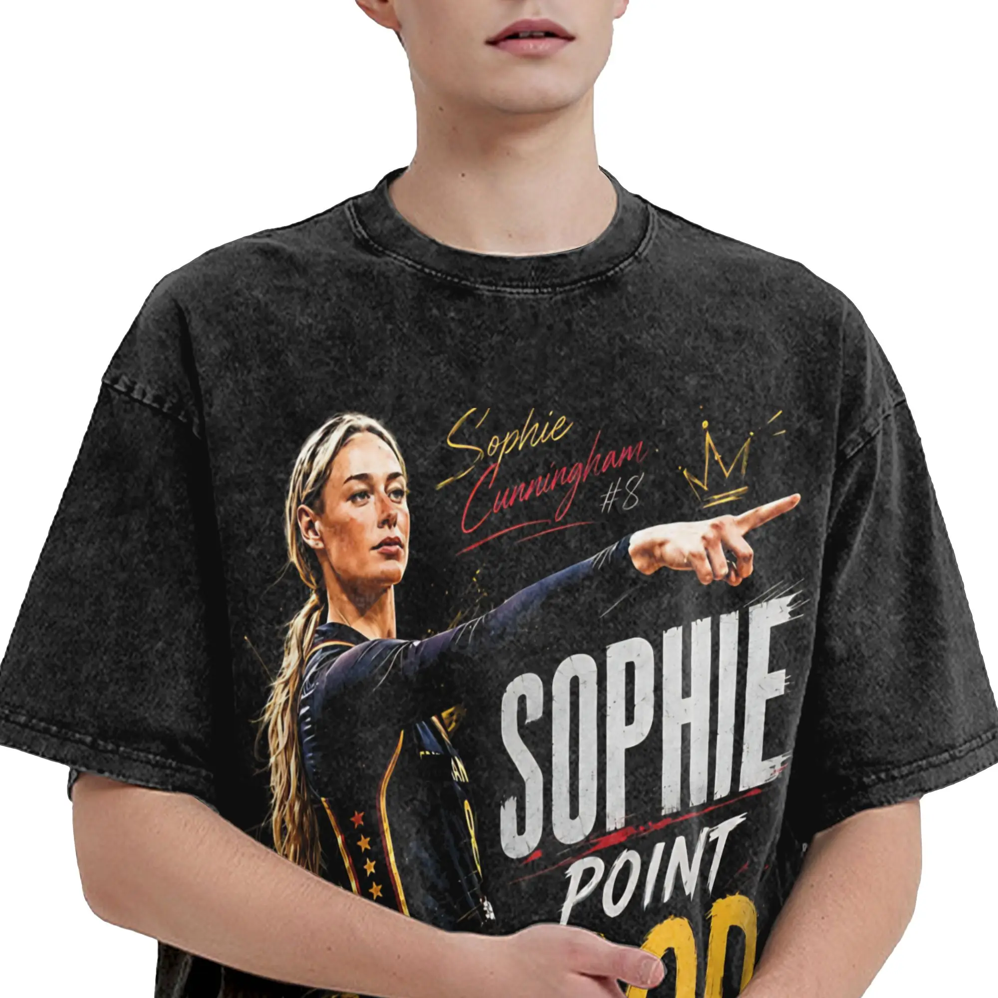 Sophie Cunningham  T-Shirt Summer  Vintage T Shirts Cotton Hippie Tee Shirt For Couple Short-Sleeved Printed Tees