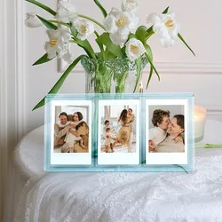1PC Three-compartment high-transparency photo frame stand small card mini 3-inch photo Polaroid frame