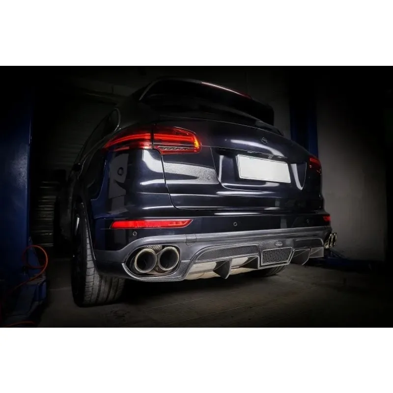 15-17 Paraurti per auto in fibra di granchio di alta qualità per Porsche Cayenne Fibra di carbonio 3.0T 3.6T 4.8T Labbra posteriori