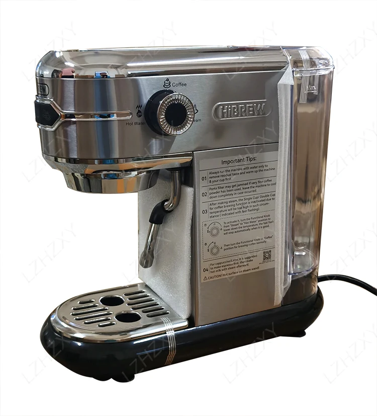 19 Bar Coffee Maker Cafetera 1.1L Inox Semi Automatic Super Slim ESE POD& Powder Espresso Cappuccino Machine Hot Water H11