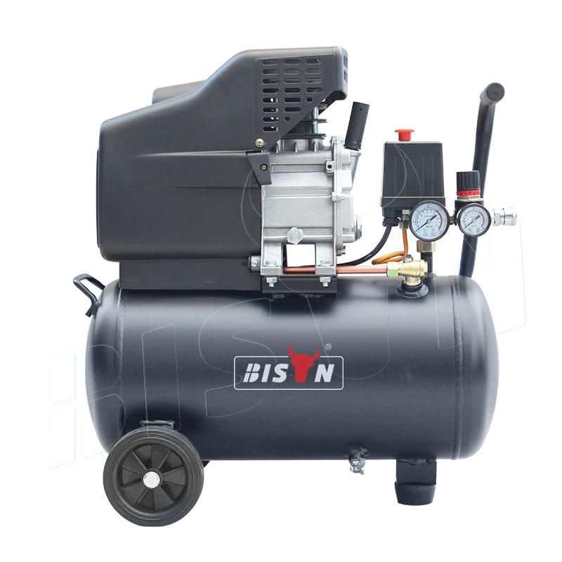 Bison China Electric Cheap Portable 1.5Hp 25L 220V Direct Driven Air Compressors Compressor For Spray Painting