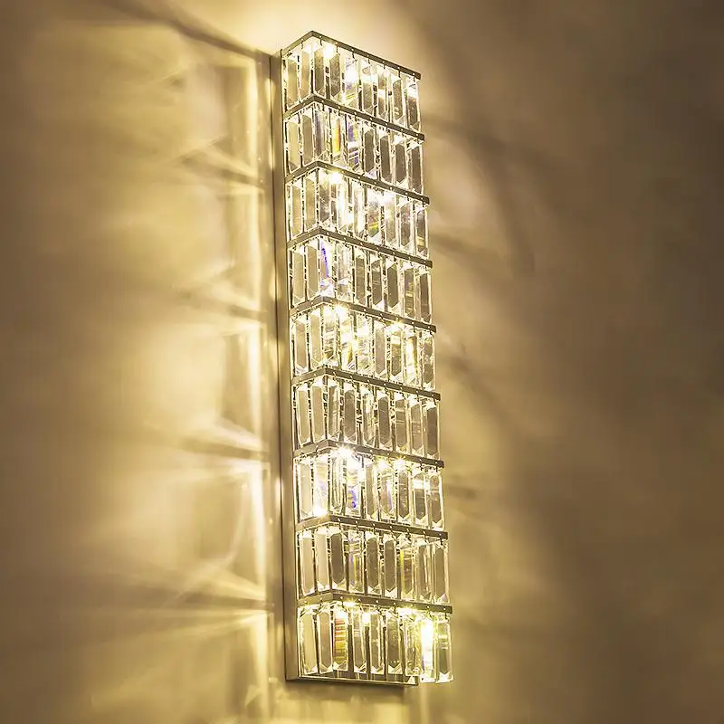 160CM Large crystal wall lighting Long wall sconce for living room Hotel luxury wall fixtures crystal wall lamps E14 Led Abajur