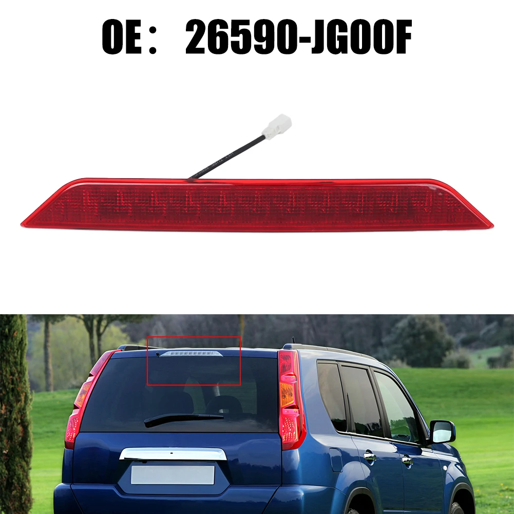 LED Tail Rear High Mount 3rd Brake Light Lamp For Nissan X-Trail T31 2008-2013 ABS+PC Red 12V Easy Install 26590-JG00F