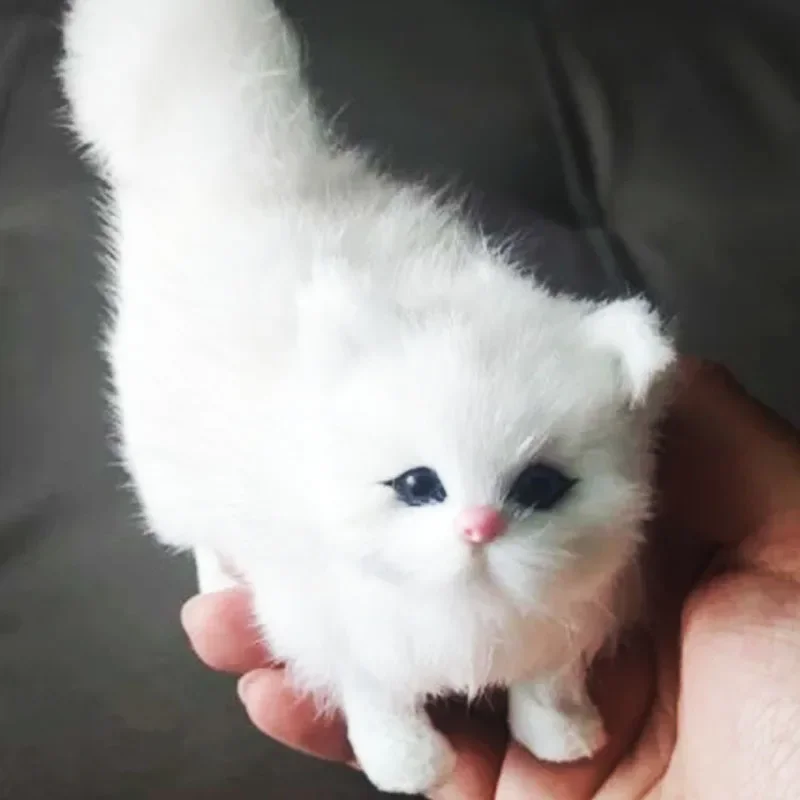 かわいいシミュレーション猫ぬいぐるみ、柔らかいぬいぐるみ子猫モデル、偽猫リアルな動物、子供、女の子の誕生日、バレンタインデーのギフト