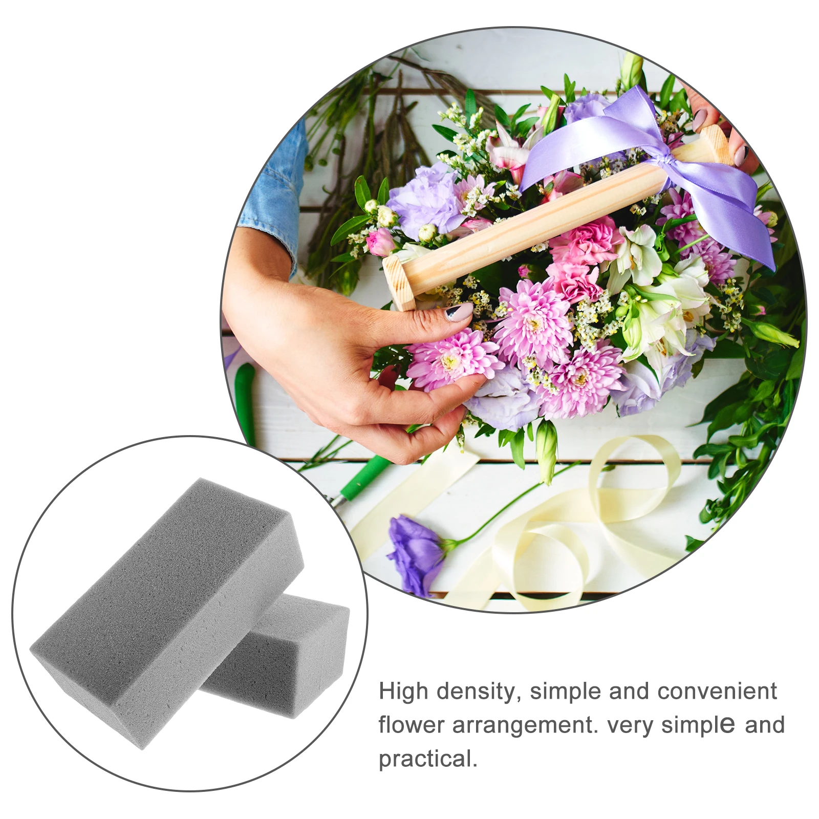 

5 Grey Dried Flower Mud Blocks Reusable Foam Artificial Plants Home Decor DIY Craft Supplies High Density Practical Flower