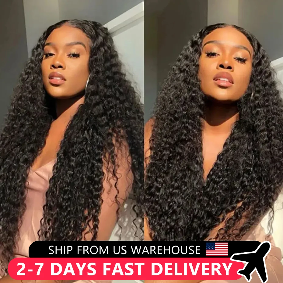 13x6 HD Lace Frontal Wig Curly Deep Wave 13x4 Lace Front Human Hair Wig For Women Brazilian Water Curly Wave Lace Closure Wig