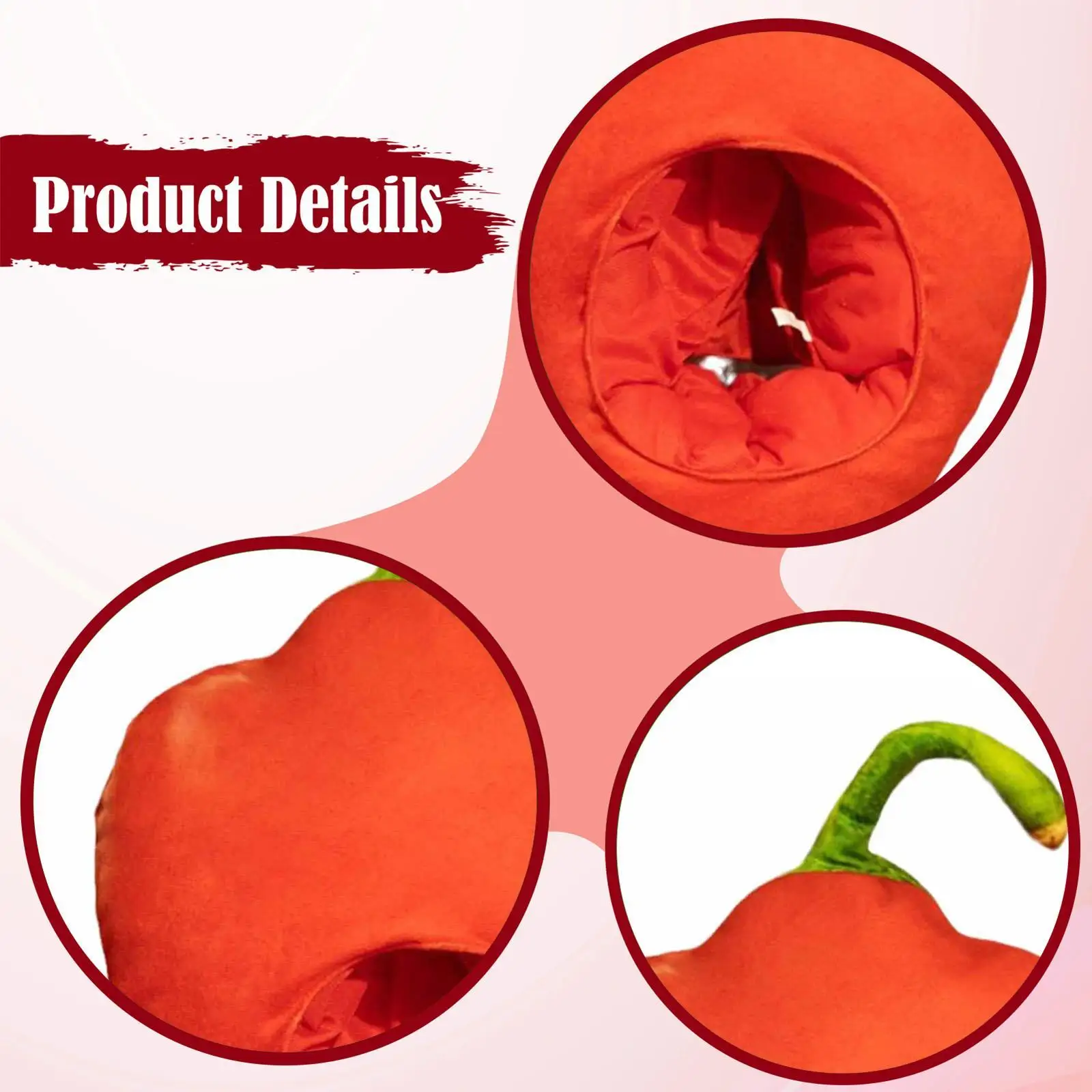 Pepper Plush Hat for Adults Kids Headgear for Holiday Party Supplies Decoration