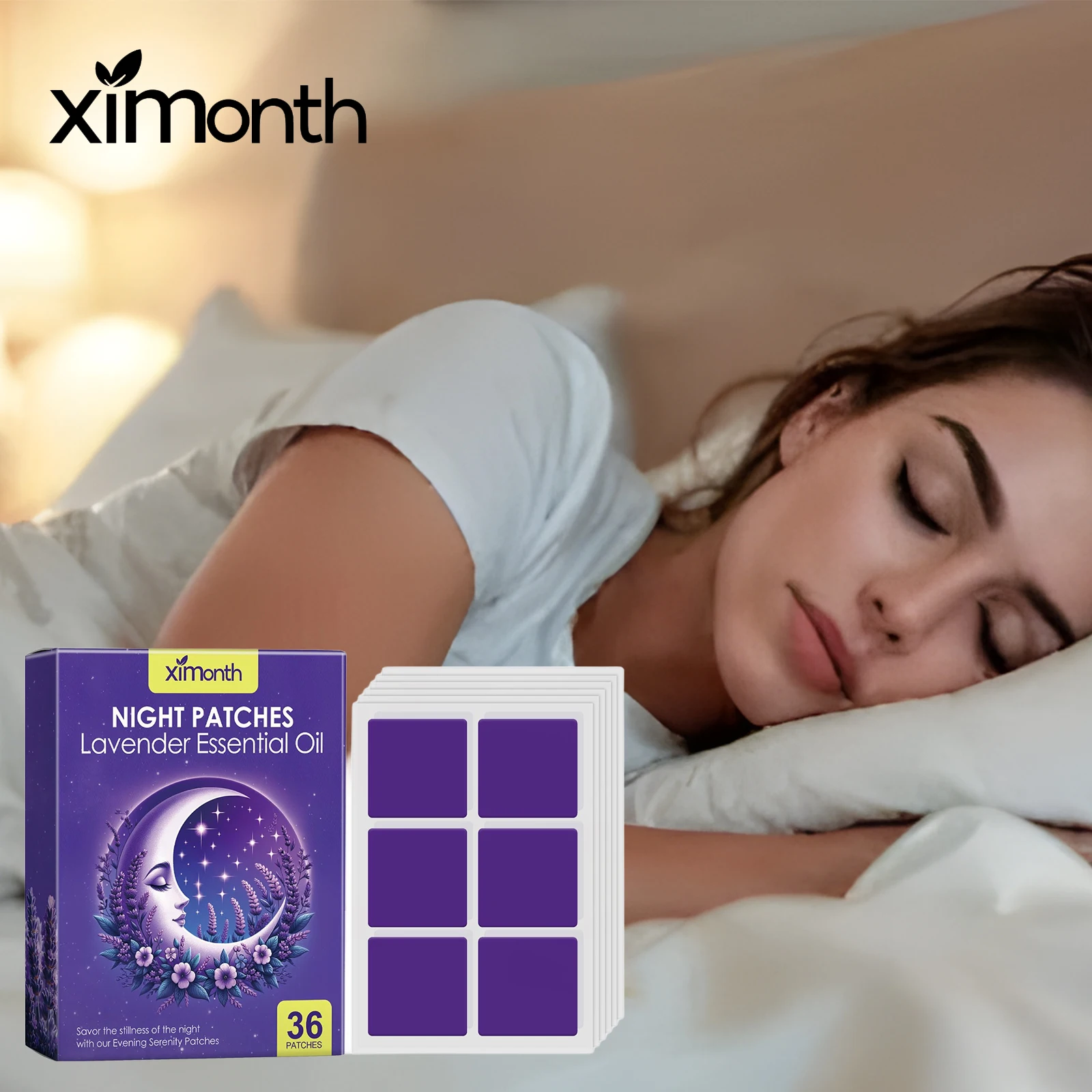 

Lavender Sleepless Patch Relieve Stress Anxiety Improve Sleep Quality Long Lasting Fragrance Decompression Sleep Aid Patch