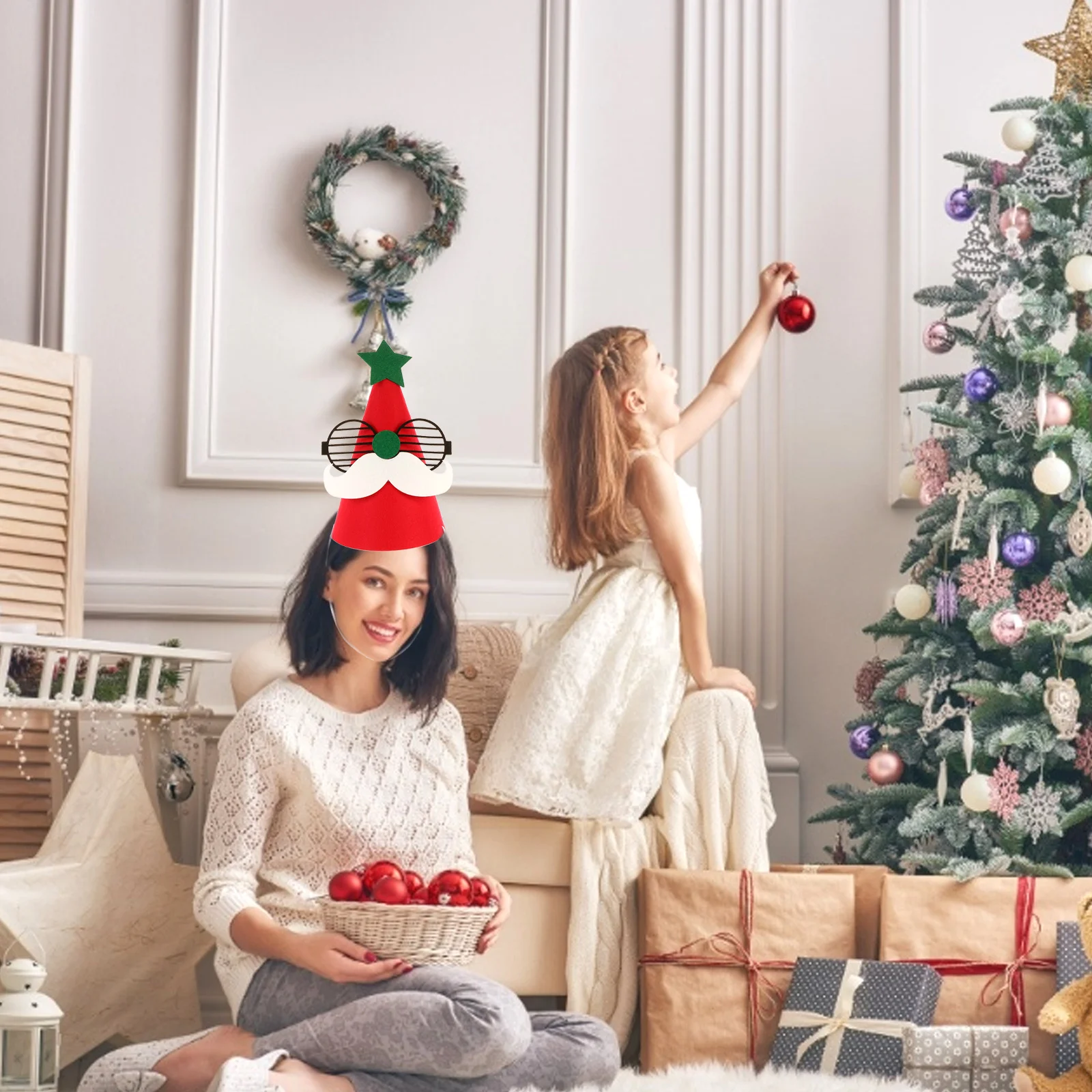 

8Pcs Christmas Hat Cartoon Felt Decoration Xmas Party Holiday Gift Decoration Supplies Christmas Gift Xmas Felt Hat