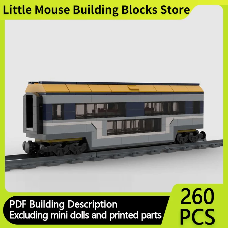 City Car Model MOC Building Bricks Passenger Train Carriages Modular Technology Gifts Holiday Assemble Children Toys Suit