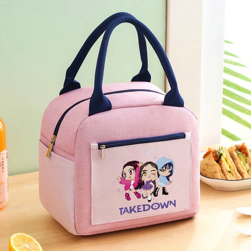 K البوب شيطان الصيادين الغداء حقيبة لطيف الكرتون الغداء أكياس الأطفال Kawaii المطبوعة الغذاء العزل أكياس الفتيات حقائب اليد سعة كبيرة