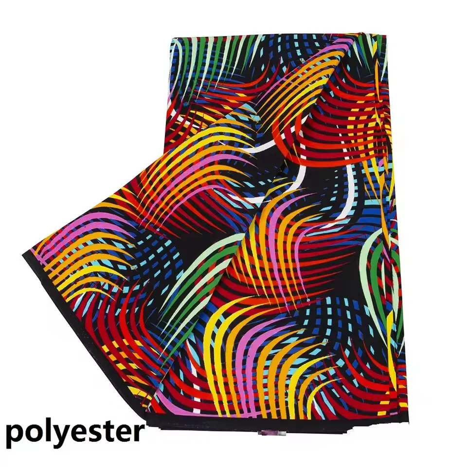 

African real wax Material Fabric Dutch Polyester Nigerian Ankara Block Prints Batik High Quality Sewing Cloth 6 Yards Newest
