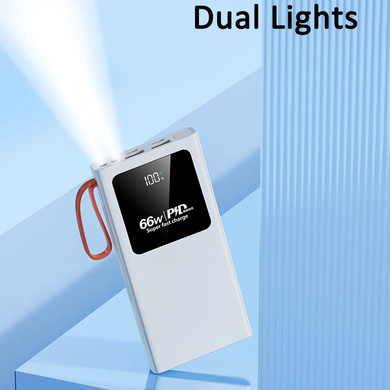 

66W30000 мАч Power Bank с быстрой зарядкой, светодиодный дисплей, внешнее зарядное устройство, Powerbank для IPhone 15, Xiaomi Huawei Poverbank