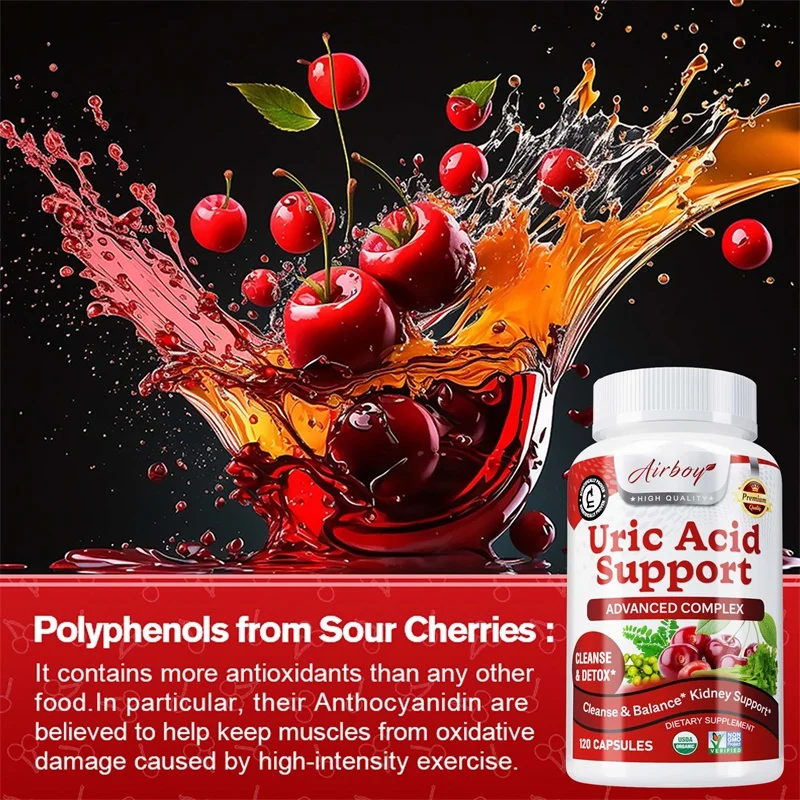 كبسولات دعم حمض اليوريك - تنظيف حمض اليوريك ودعم الكلى، مكمل دعم المفاصل وتنظيف السموم