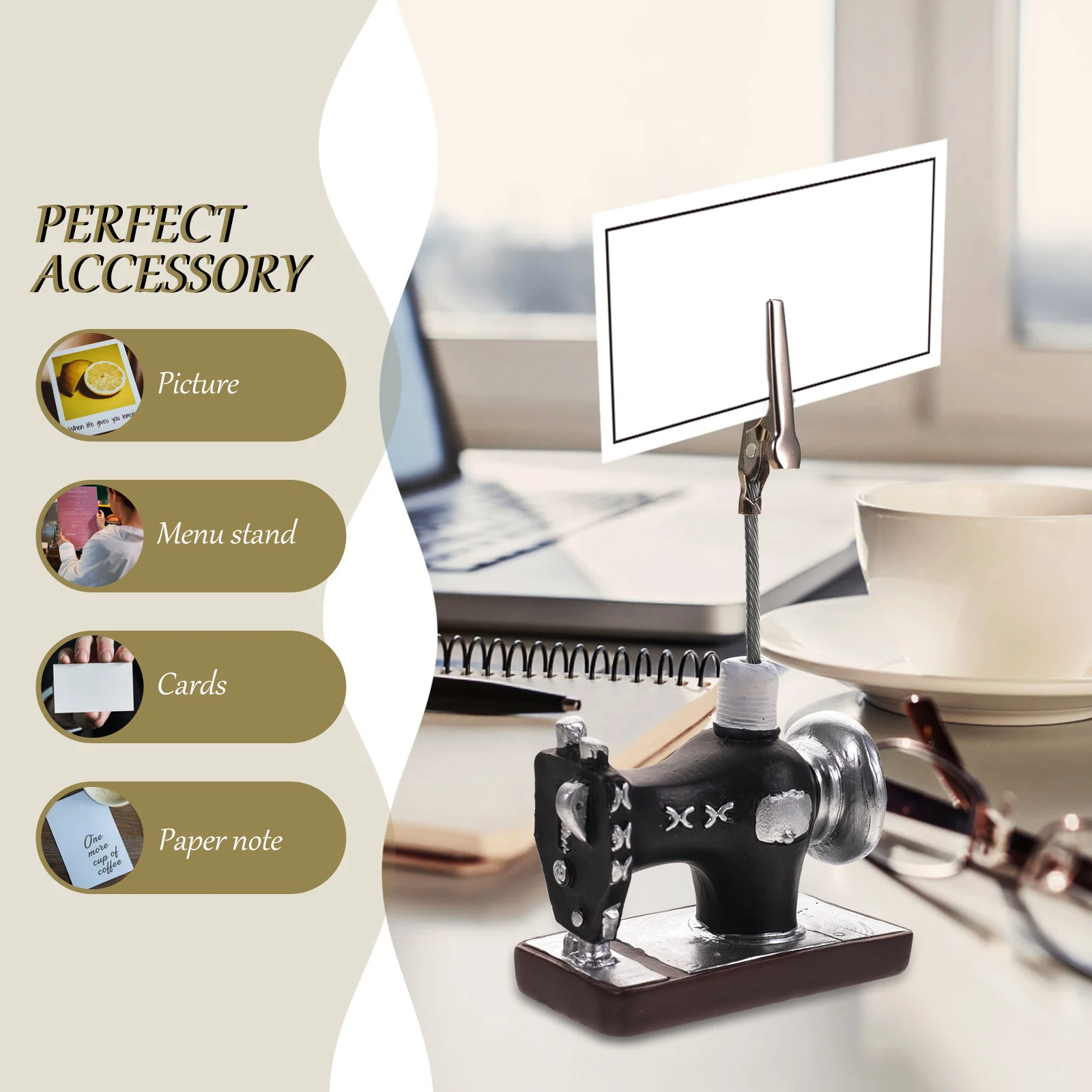 

2Pcs Vintage Resin Memo Clips Decorative Photo Clips Retro Business Card Holders Desk Place Card Holders Multipurpose Desktop