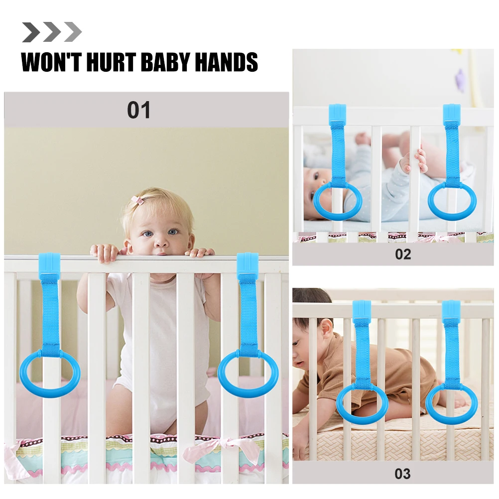 

5pcs Red Baby Pull Rings Plastic Crib Hanging Ring Portable Toddler Walking Training Tools Infants Supplies
