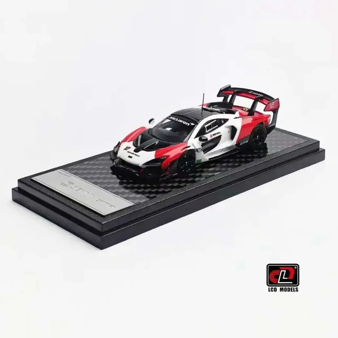 

PreSale LCD 1:64 Senna GTR WHITE RED Diecast Diorama Car Model Collection Miniature Toys