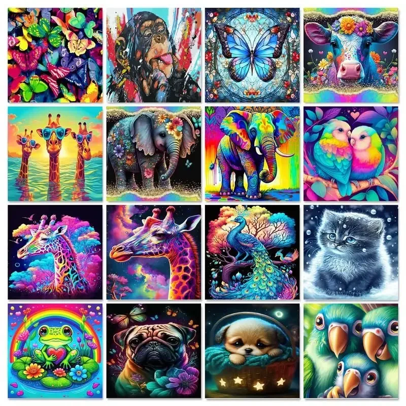 

431694 Paint By Numbers For Adults Colorful Elephant Oil Painting DIY Kits Canvas Animal Drawing Picture Of Coloring By Numbers