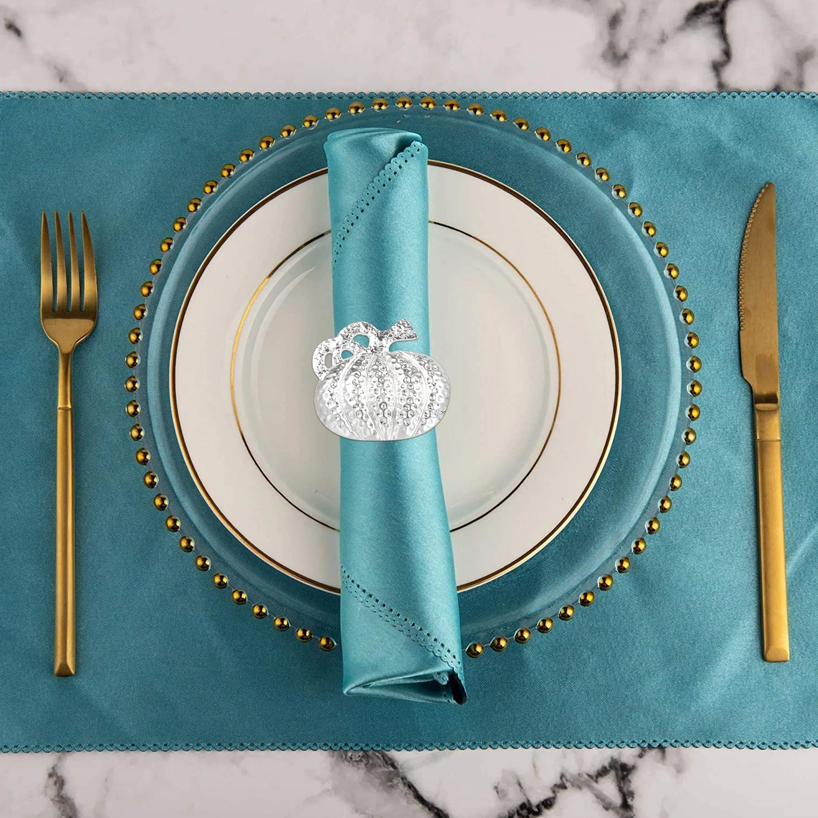 

5Pcs Pumpkin Napkin Rings Elegant Halloween Table Decor Napkin Holders Party Supplies Halloween Adornments