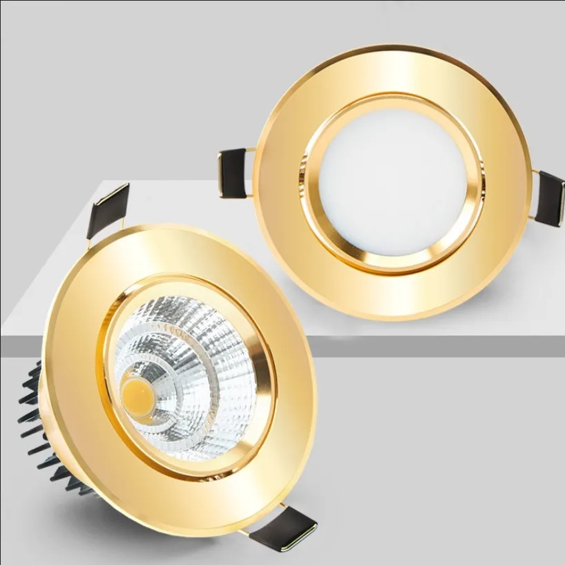 Imagem -02 - Ouro Pode Ser Escurecido Ac90v260v 5w 12 15 Led Downlights Atirar Luz Cob Recesso Lâmpadas de Teto Luzes Ponto Iluminationbulb