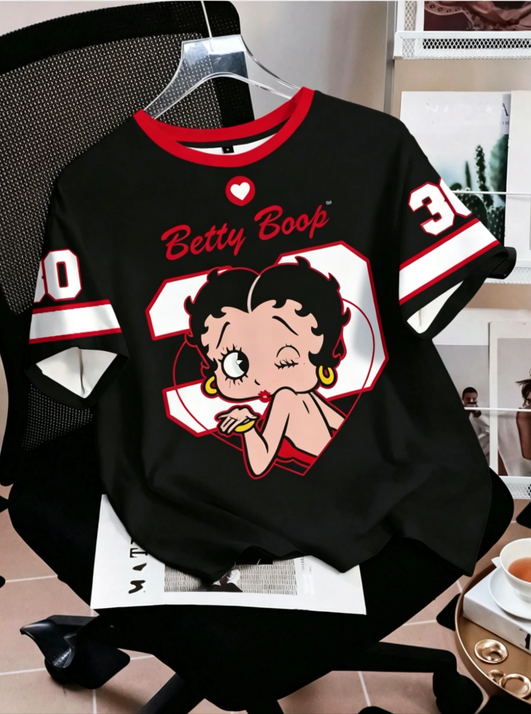 Betty Boop Cartoon 3D Print Short Sleeve T Shirts For Men Women Family Matching Parent Kids Summer Casual Sport Daily Graphic view 3