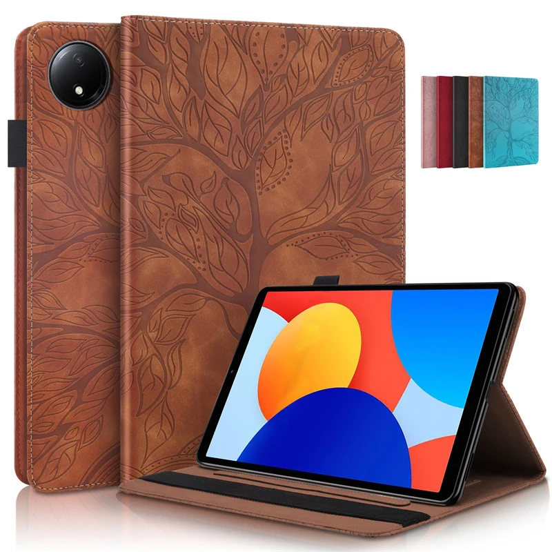 Gefenis Coque For Redmi Pad SE 8.7 Case 2024 Embossed Tree PU Leather Flip Cover For Funda Xiaomi Redmi Pad SE 4G 8.7 Inch Table