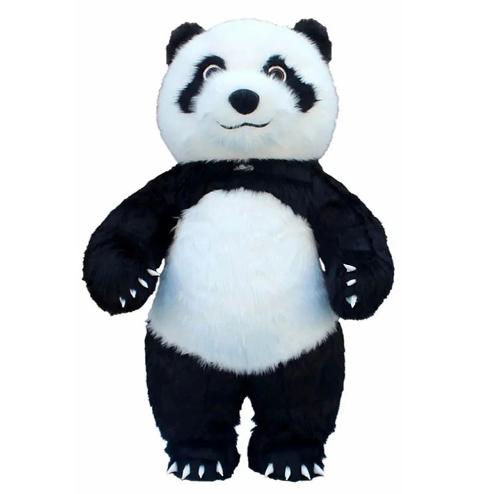 Ropa inflable de dibujos animados para caminar, oso Polar, mapache, divertido Panda gigante, mascota, juego de rol, muñeca de peluche, ropa de fiesta