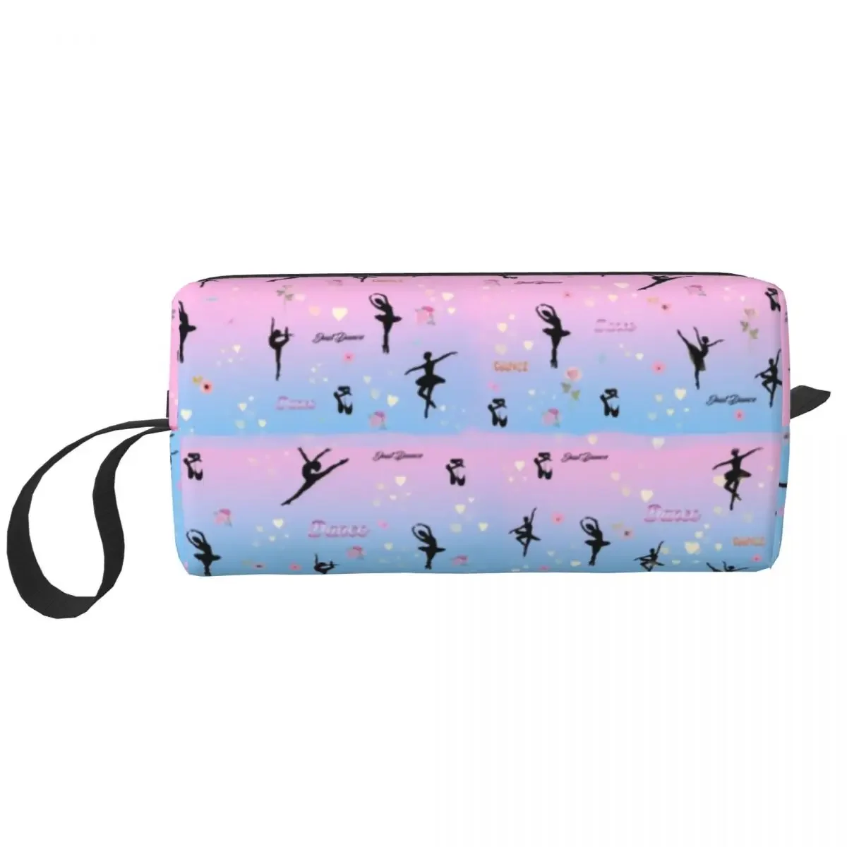 Dancing Silhouette Ballerina Makeup Bag Women Travel Cosmetic Organizer Kawaii Ballet Dance Dancer Storage Toiletry Bags