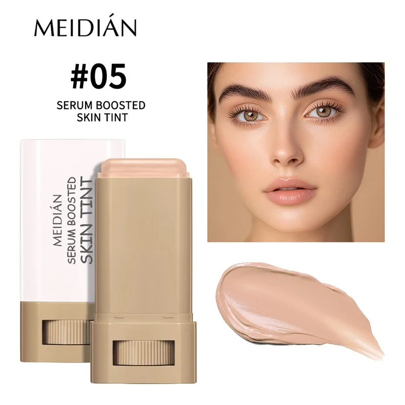 Hautfarbener Foundation-Stick in 6 Farben mit Serum-Boost, Seidiger Textur, Feuchtigkeitsspendende Abdeckung, Concealer-Basis, Gesichtskontur-Stick Make-up – Detail 10