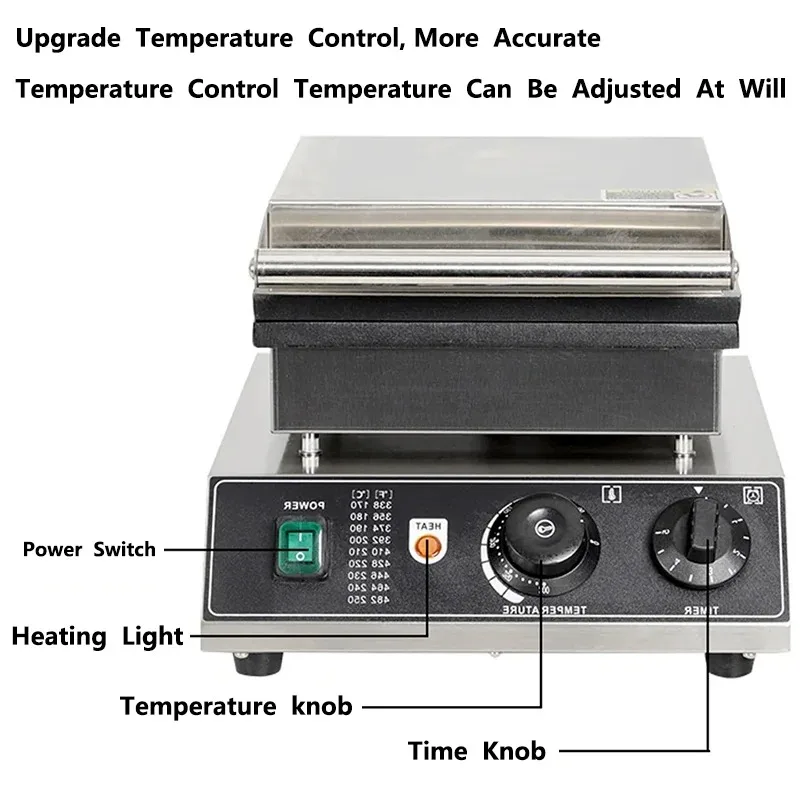 

1750W Commercial Electric Waffle Maker Non-Stick Fried Dough Sticks Churro Cone Making Fritters Device for Baking