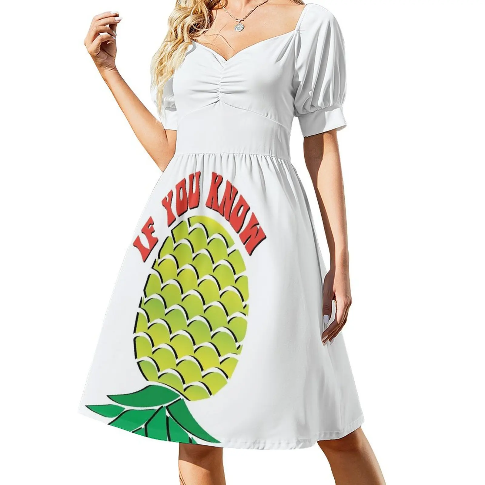 

Upside Down Pineapple Swinger Short Sleeved Dress loose summer dress summer dress woman 2025