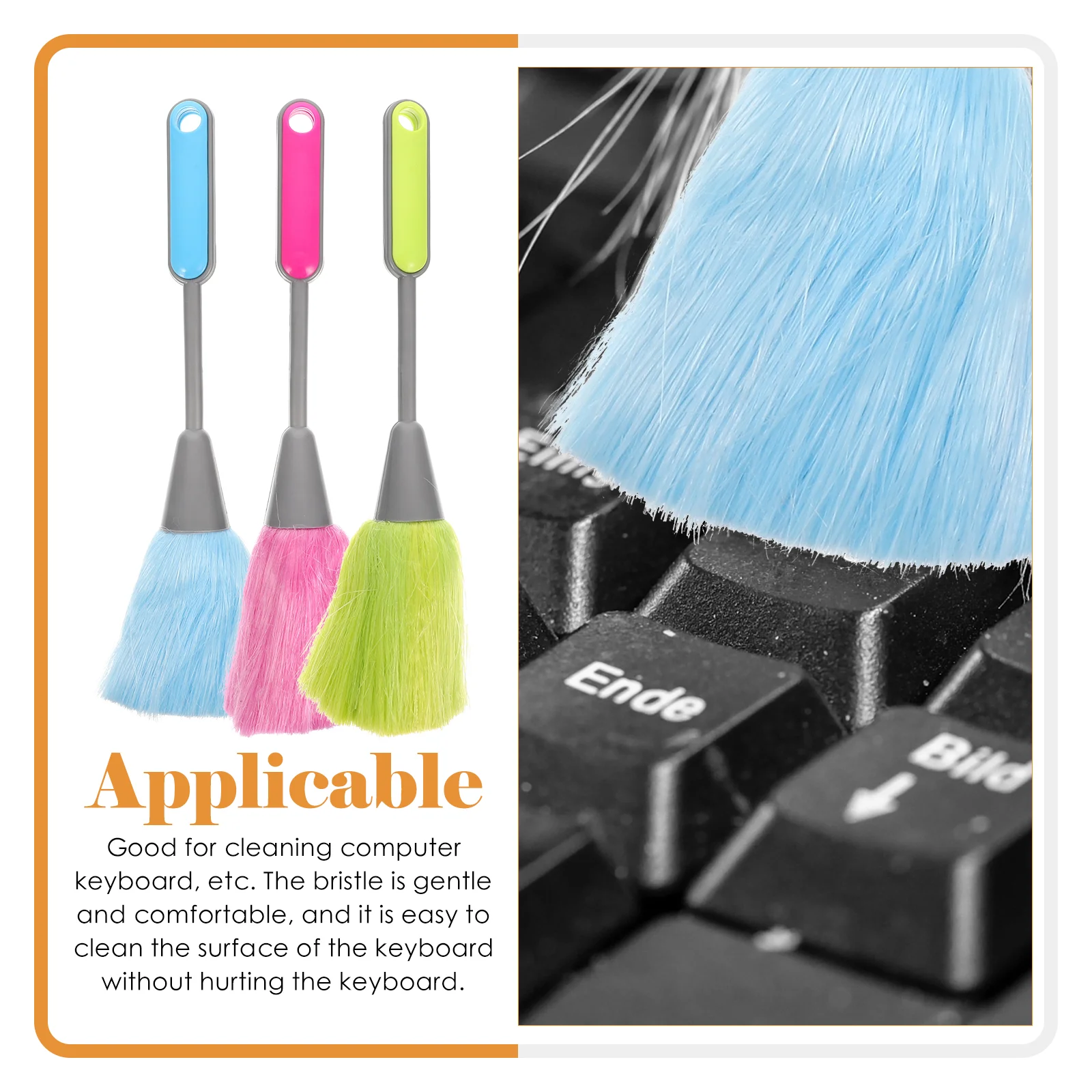 3 Pcs Keyboard Cleaning Brush Laptop Dust Cleaner Multifunctional Practical Plastic