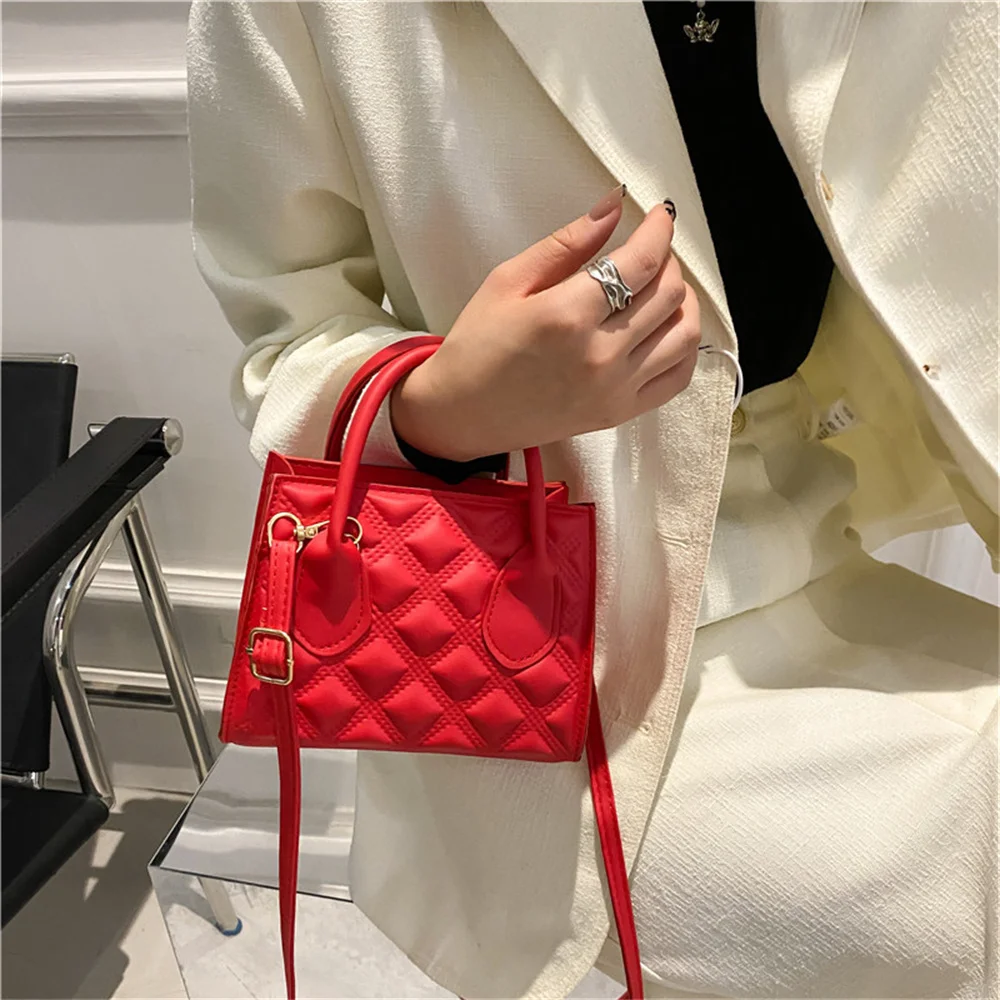 Fashion Shoulder Crossbody Bag For Women Solid Colour Pu Leather Simple Female Daily Bag Casual Handbag Purse Clutches