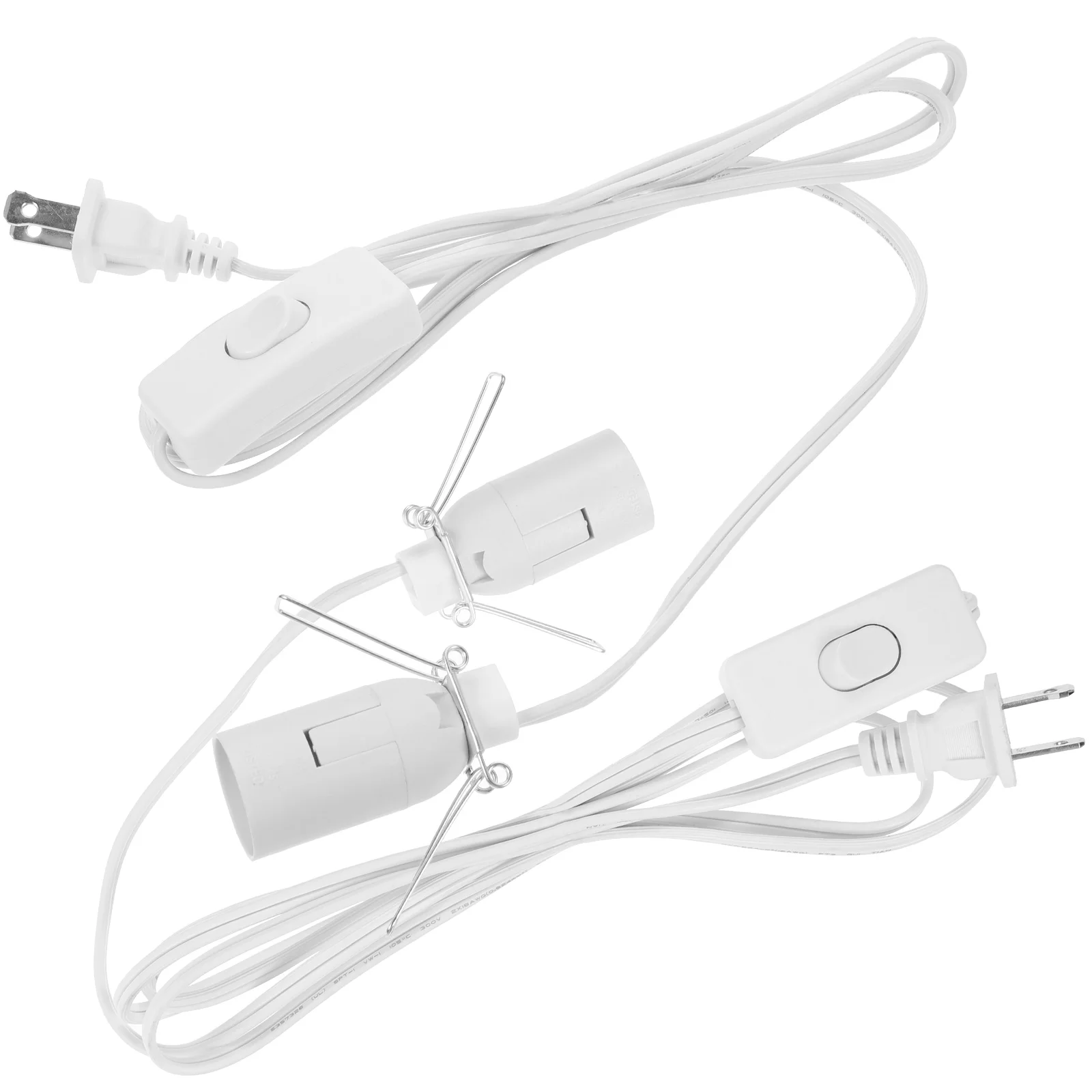

2 Pcs E12 Wire Light Cord Power Electric Replacement USB Plug for Accessories Holder