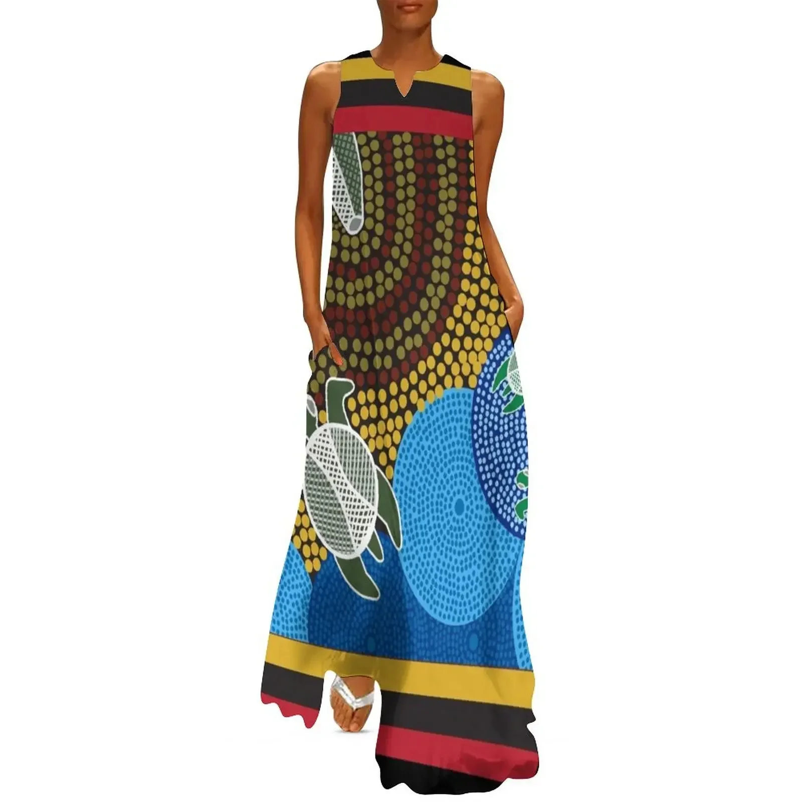 

Australian Aboriginal Sea Turtles Long Dress Bride dresses dress women elegant luxury women's fashion dresses Dress