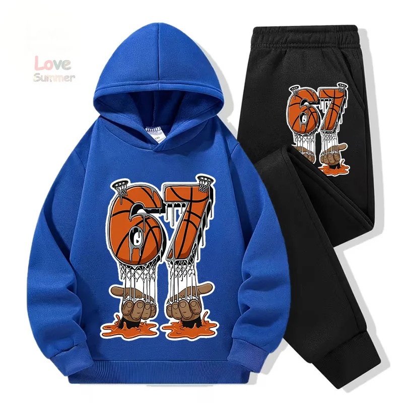 Basketball Winter 2026 Six Seven Italian Brainrot 67 Number Boys Girls Hoodie Pants Sports Set Kids Sweatshirt Hoodie Suits