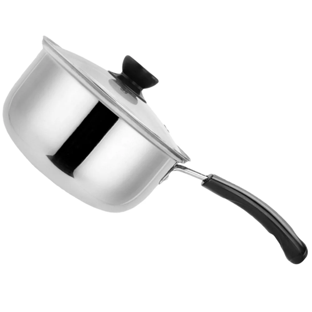 

Ergonomic Handle Stainless Steel Saucepan Lid Soup Pot Milk Heating Pot Kitchen Cookware Induction Gas Electric Ceramic