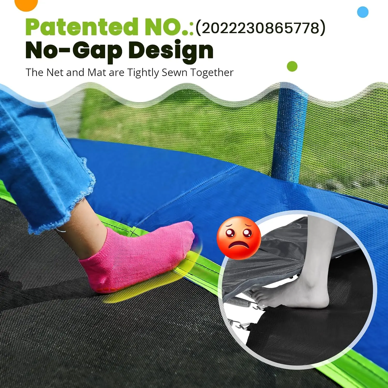 1800LBS Capacity No-Gap Design 16 15 14 12 10FT Trampoline with Safety Enclosure Net and Non-Slip Ladder 10-Year, Customized